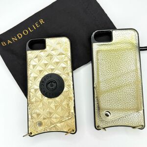 Bandolier Emma Crossbody Phone Case Wallet – iPhone SE / 7 / 8 – Gold Leather –